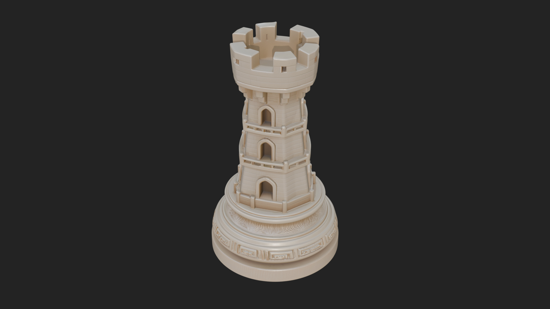 Castle Rook Chess Tower Design 28 3D Print Model 3D Model