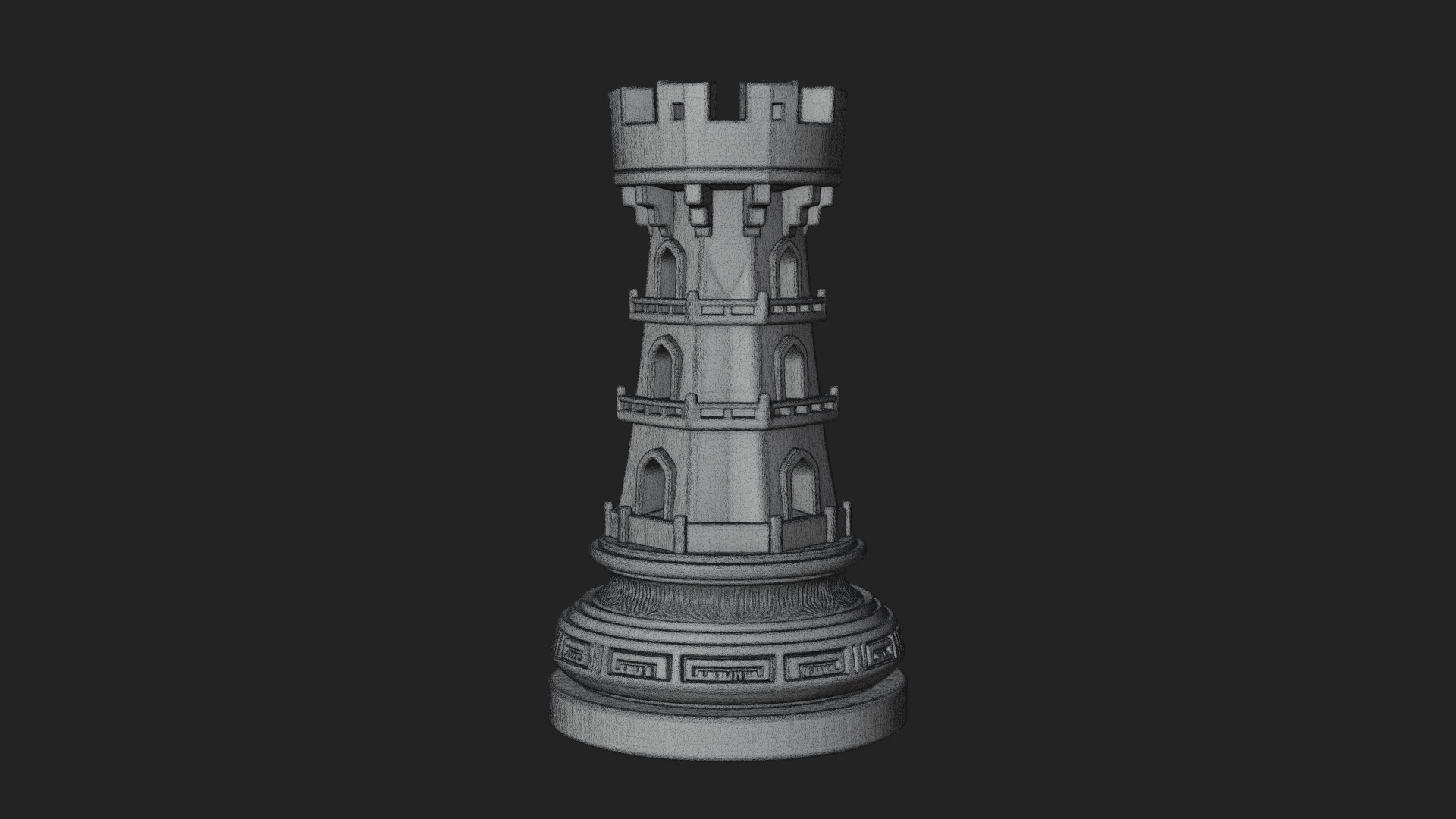 Castle Rook Chess Tower Design 28 3D Print Model 3D Model