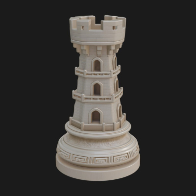 Castle Rook Chess Tower Design 28 3D Print Model