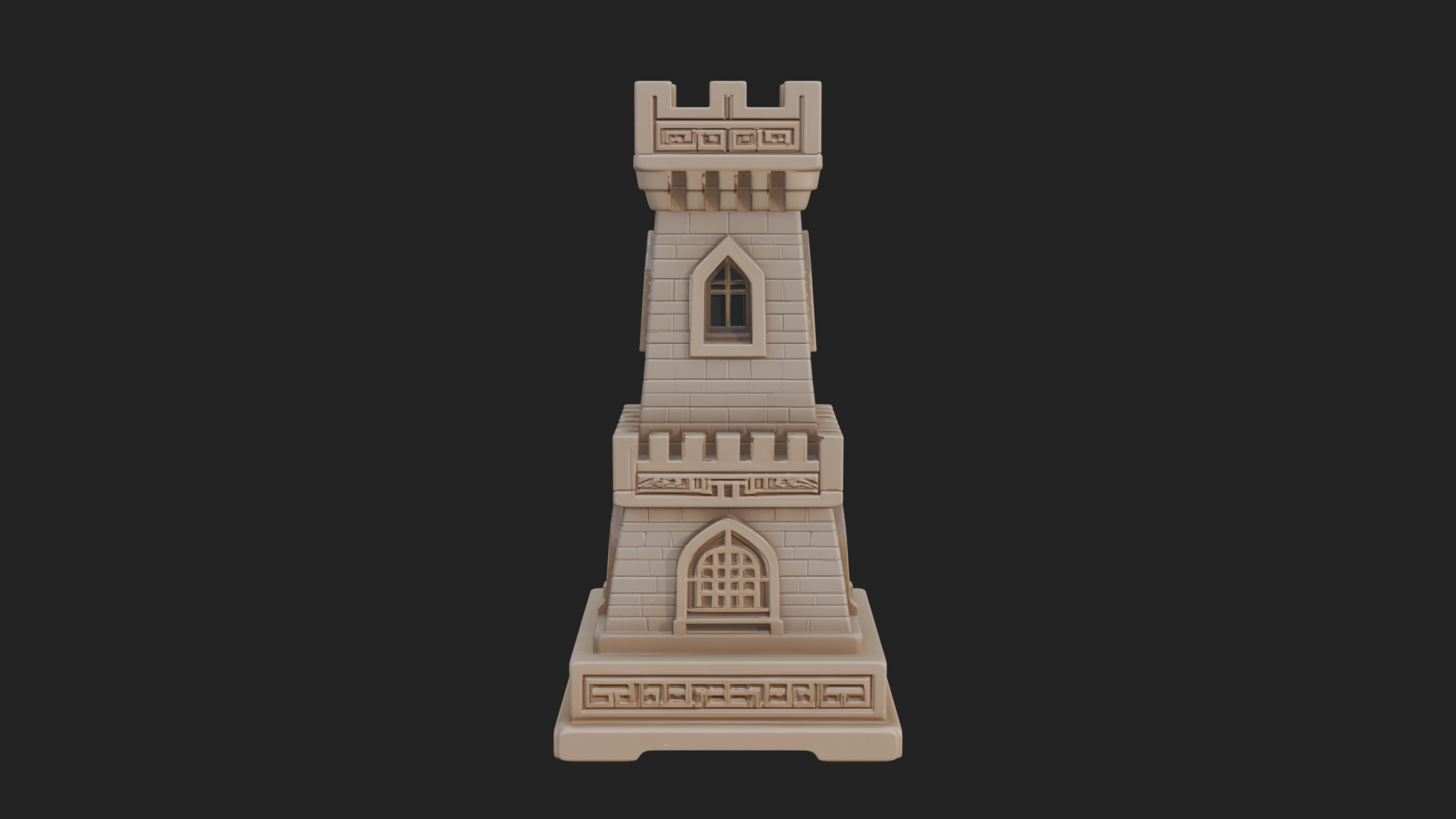 Castle Rook Chess Tower Design 29 3D Print Model 3D Model