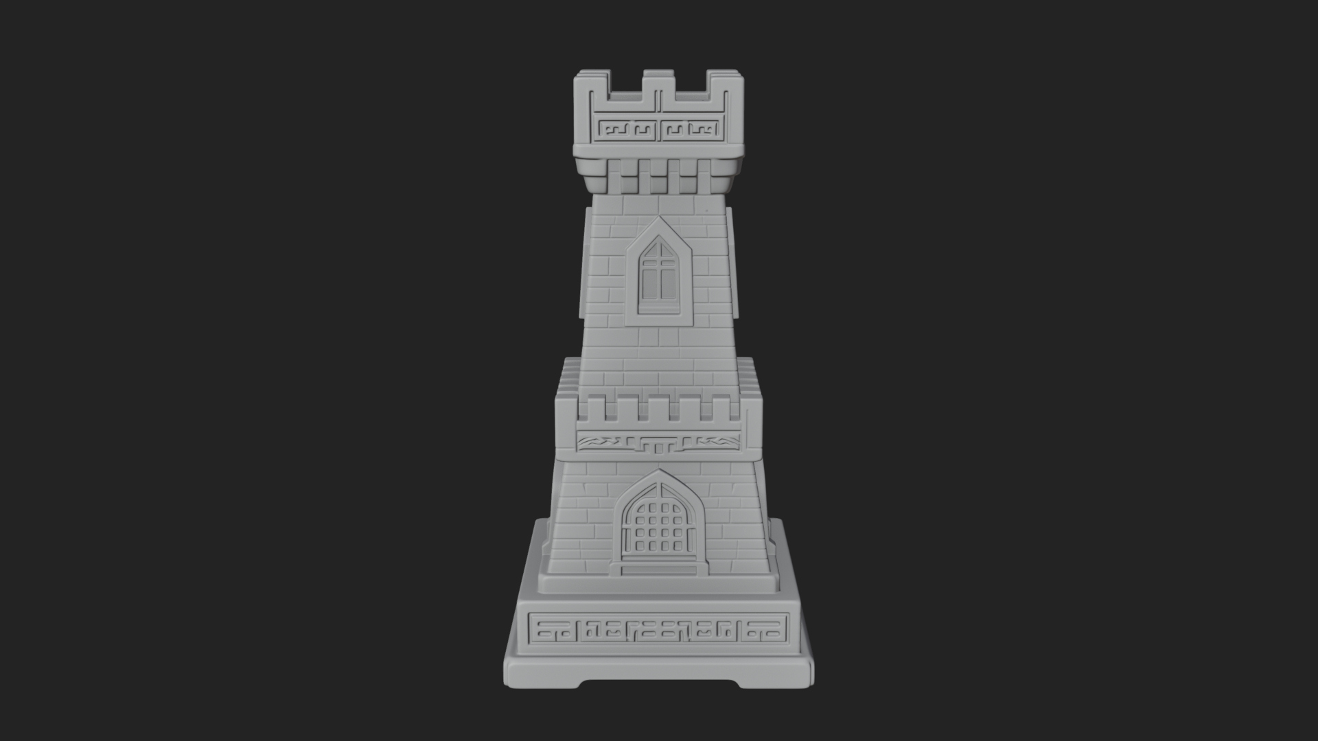 Castle Rook Chess Tower Design 29 3D Print Model 3D Model