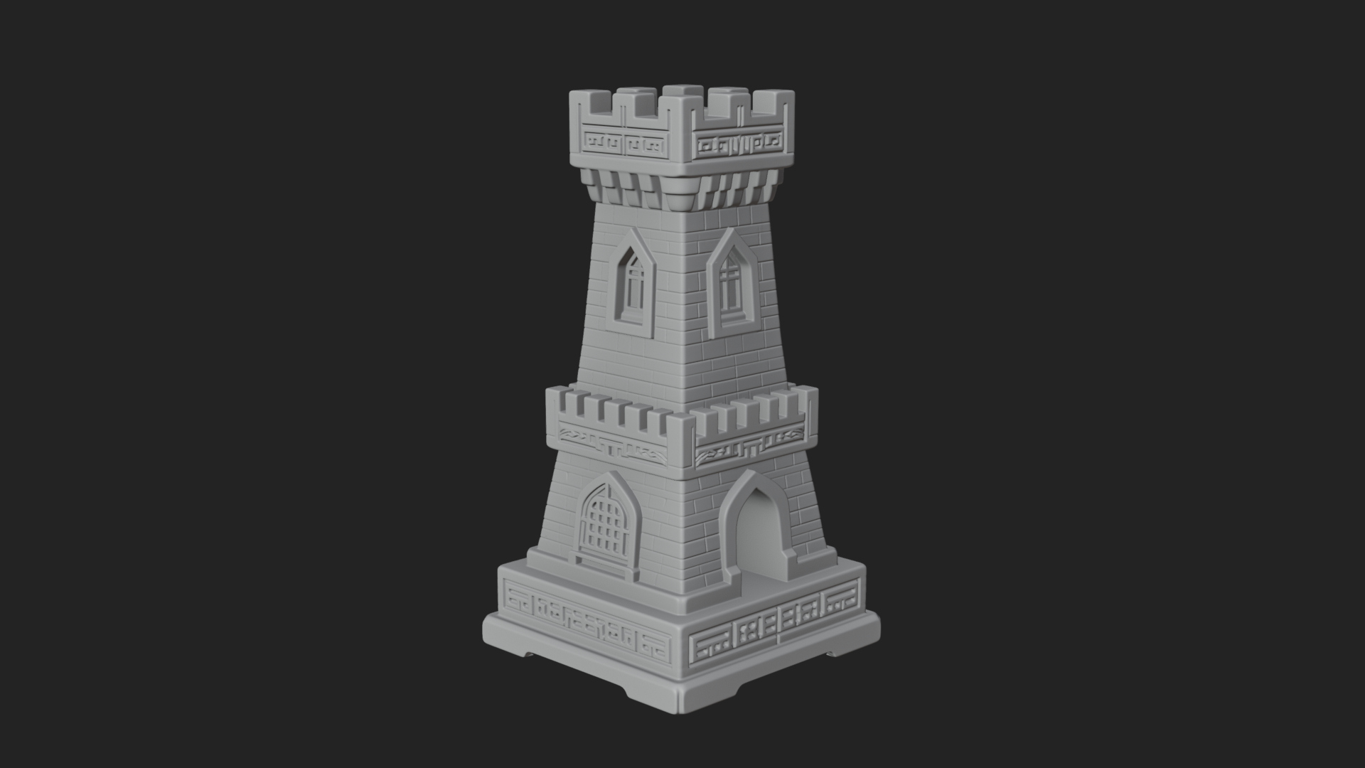 Castle Rook Chess Tower Design 29 3D Print Model 3D Model