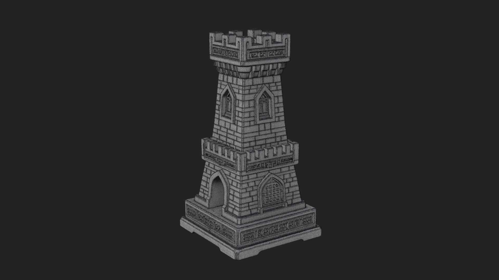 Castle Rook Chess Tower Design 29 3D Print Model 3D Model