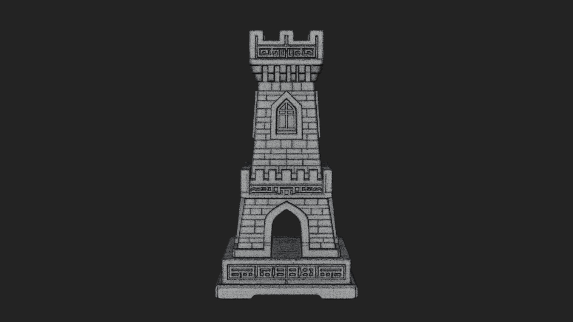 Castle Rook Chess Tower Design 29 3D Print Model 3D Model