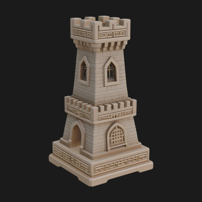 Castle Rook Chess Tower Design 29 3D Print Model