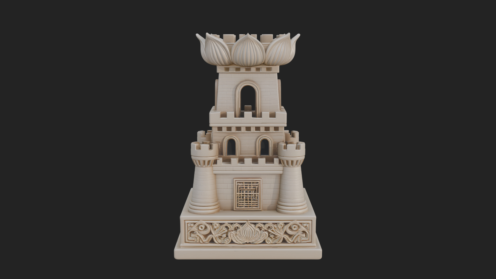 Castle Rook Chess Tower Design 3 3D Print Model 3D Model
