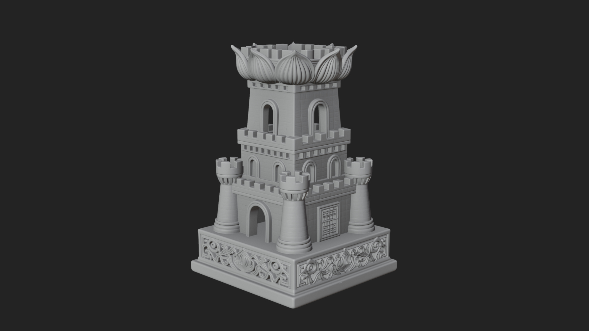 Castle Rook Chess Tower Design 3 3D Print Model 3D Model