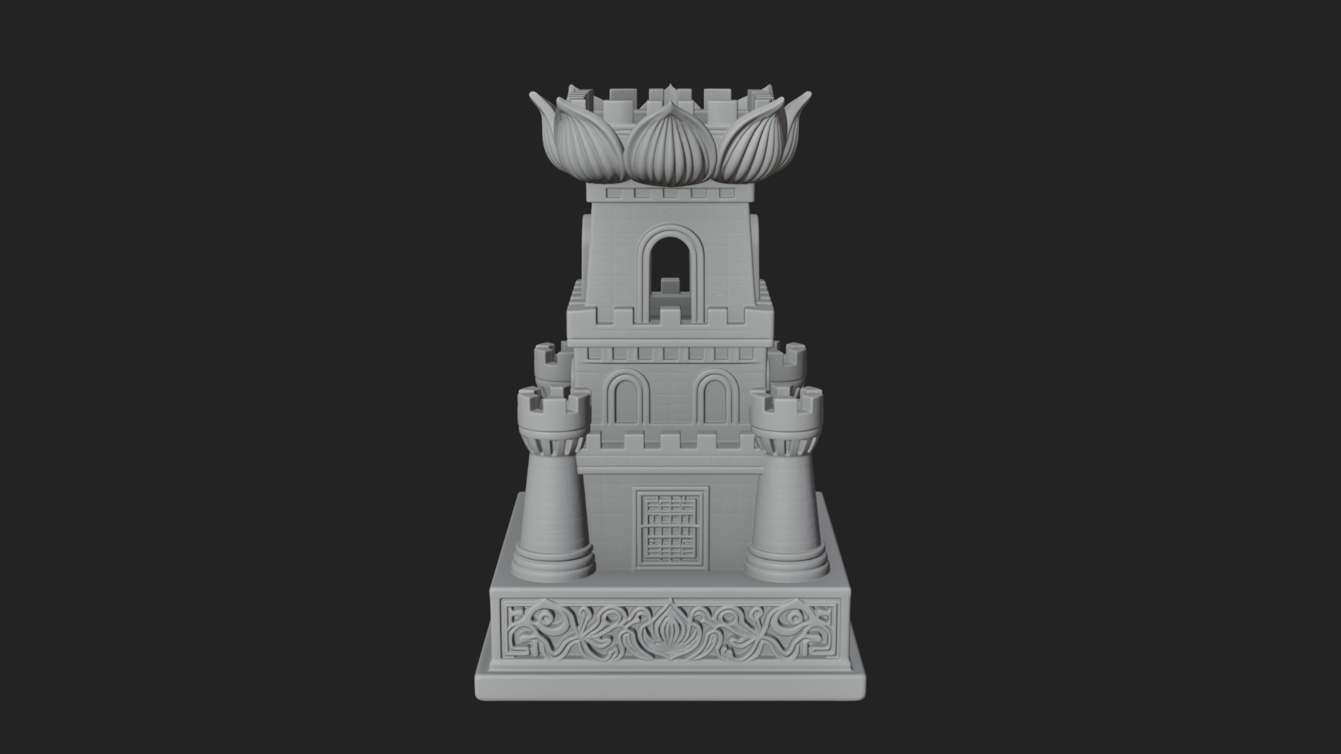 Castle Rook Chess Tower Design 3 3D Print Model 3D Model