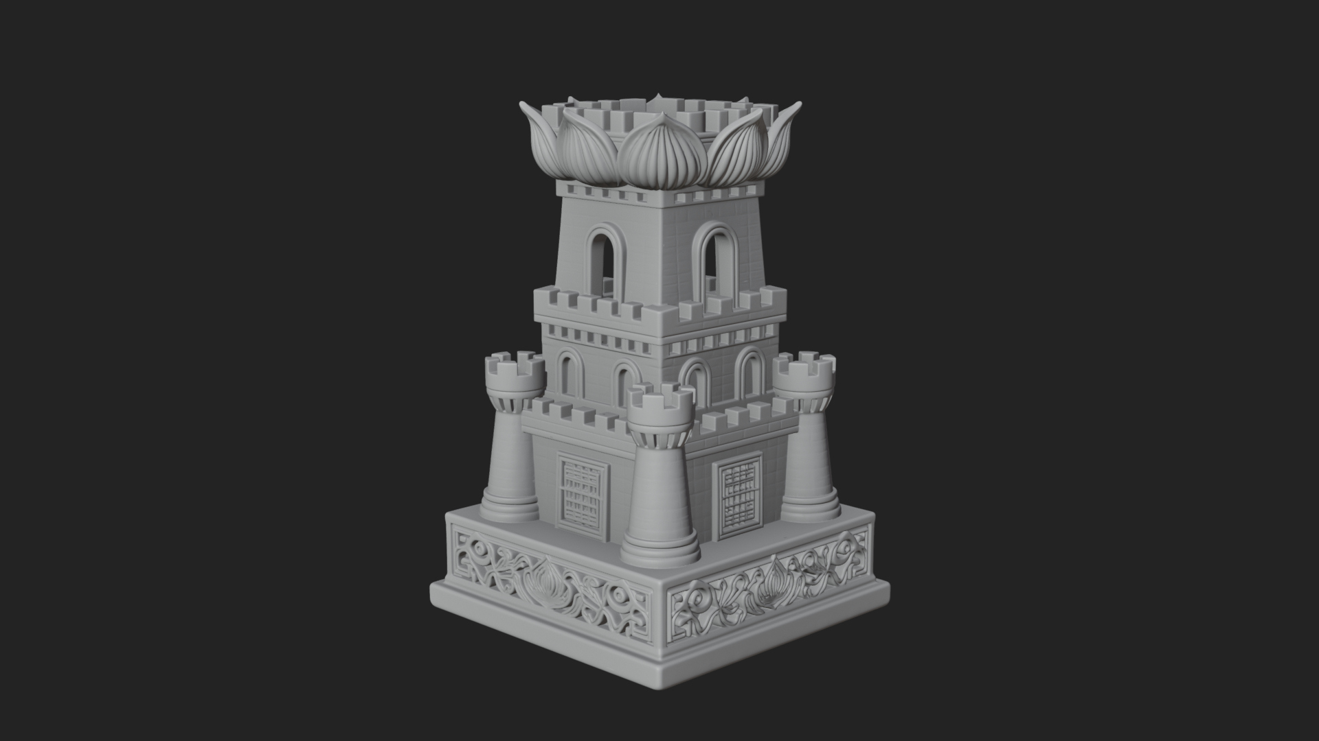 Castle Rook Chess Tower Design 3 3D Print Model 3D Model