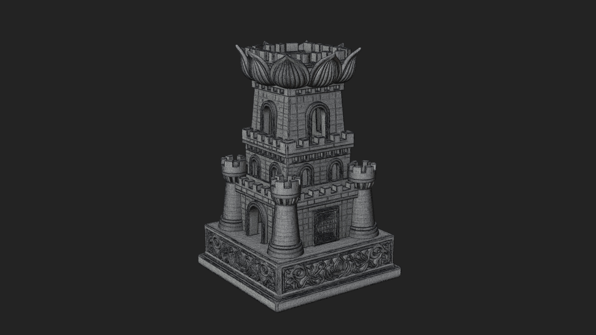 Castle Rook Chess Tower Design 3 3D Print Model 3D Model