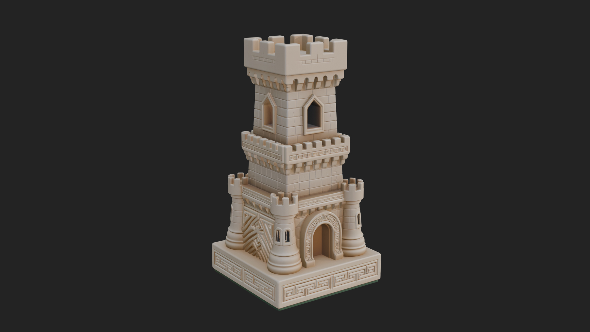 Castle Rook Chess Tower Design 30 3D Print Model 3D Model