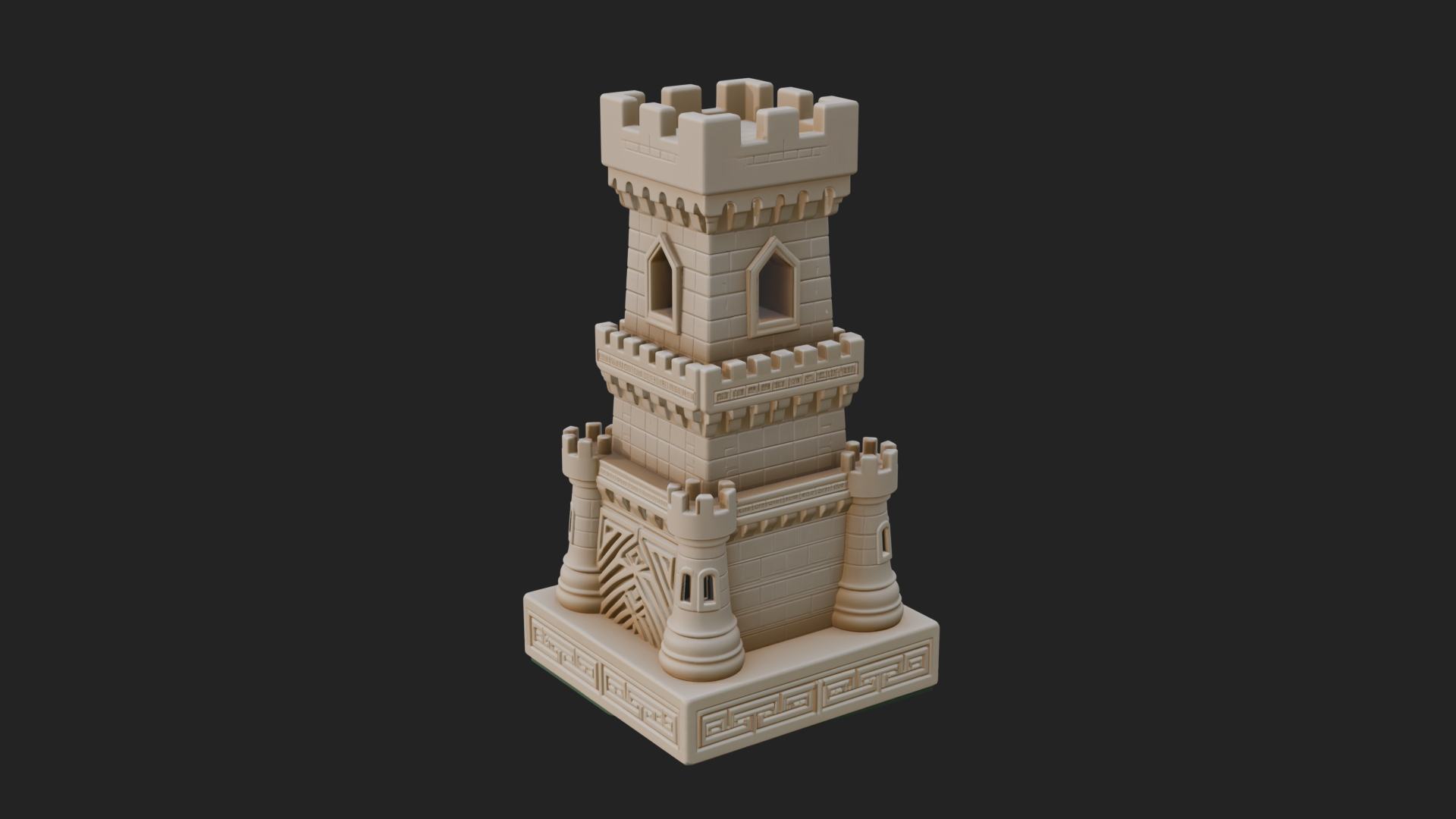 Castle Rook Chess Tower Design 30 3D Print Model 3D Model