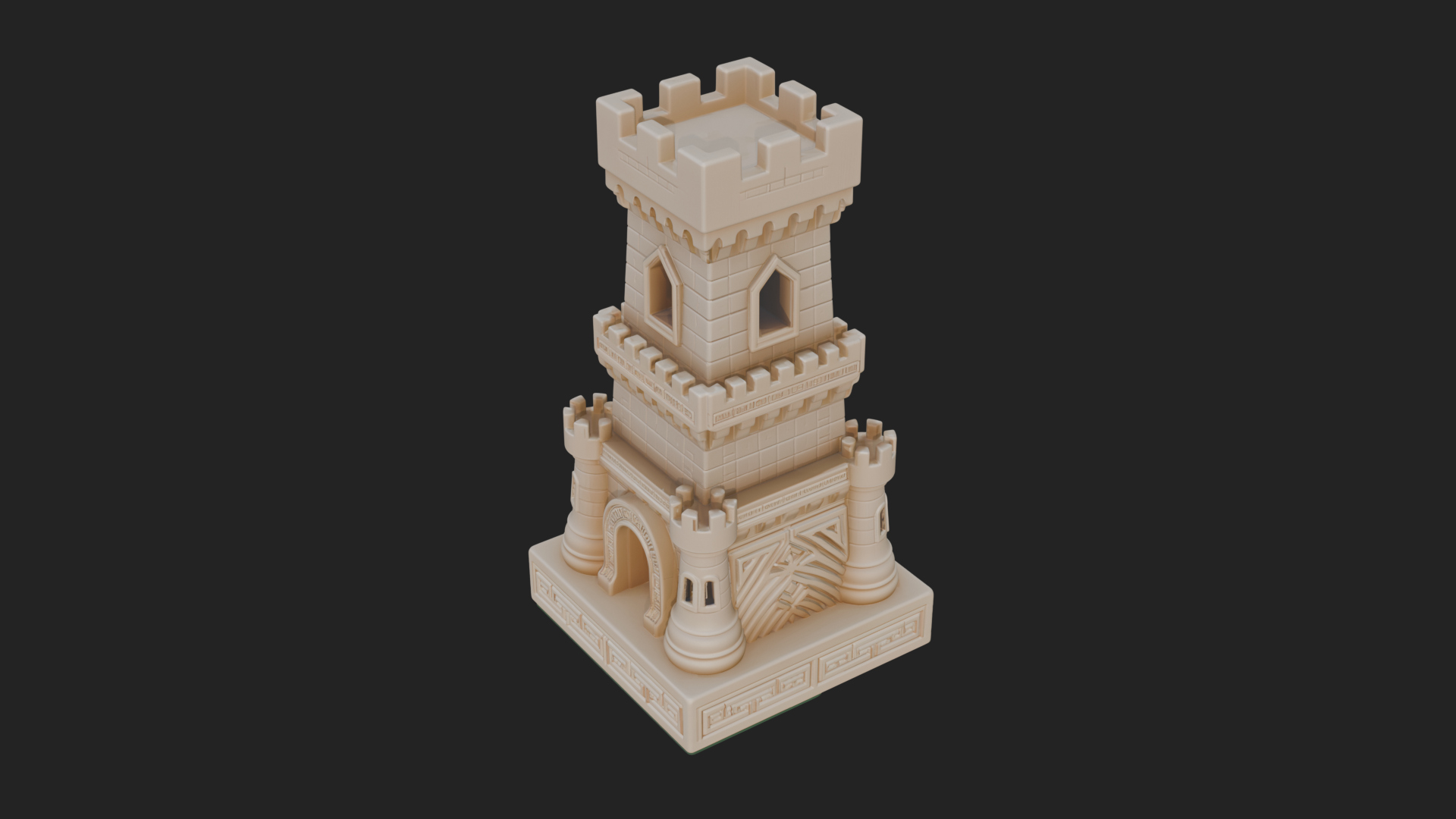 Castle Rook Chess Tower Design 30 3D Print Model 3D Model