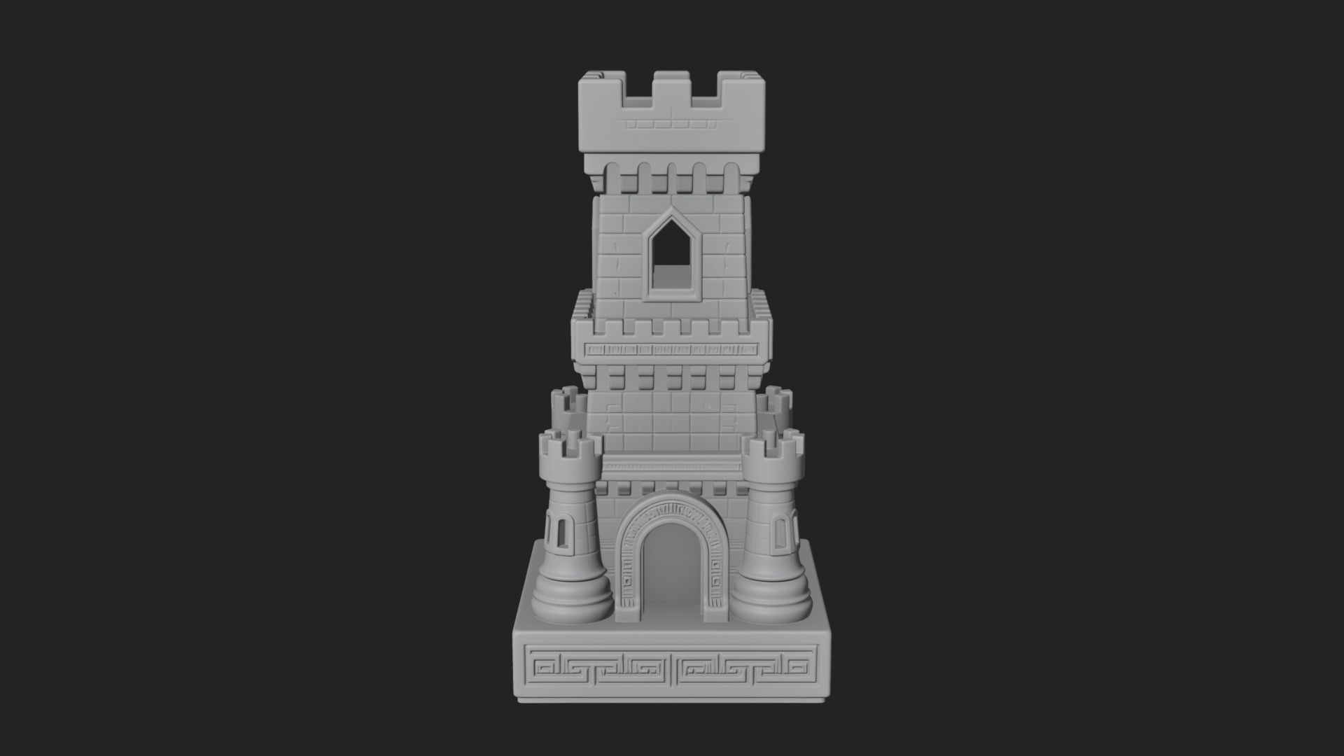 Castle Rook Chess Tower Design 30 3D Print Model 3D Model