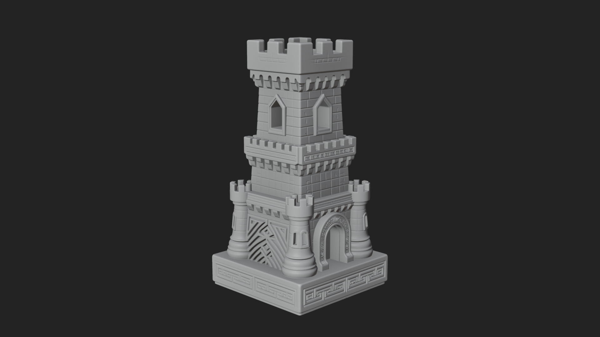 Castle Rook Chess Tower Design 30 3D Print Model 3D Model