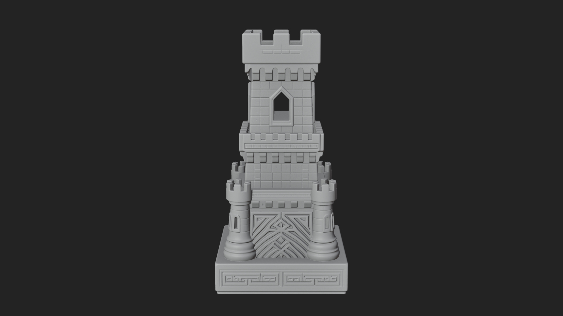 Castle Rook Chess Tower Design 30 3D Print Model 3D Model