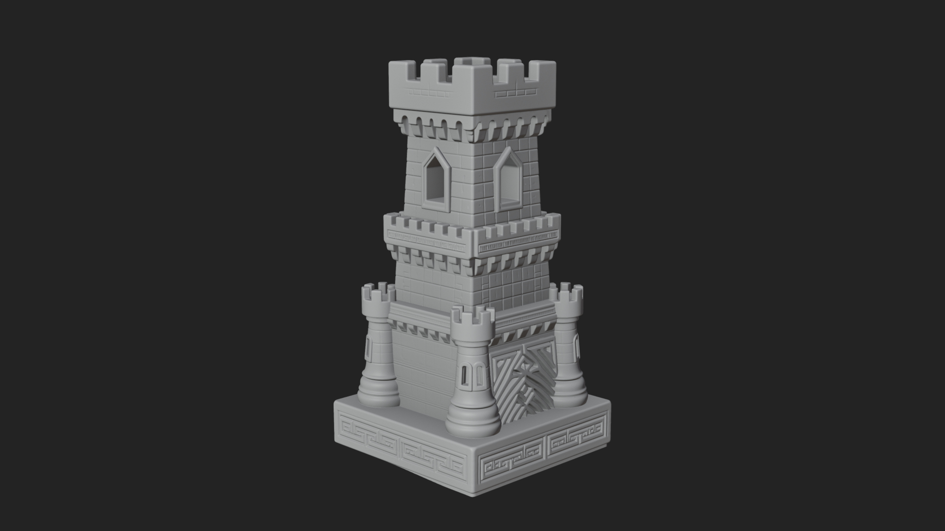 Castle Rook Chess Tower Design 30 3D Print Model 3D Model