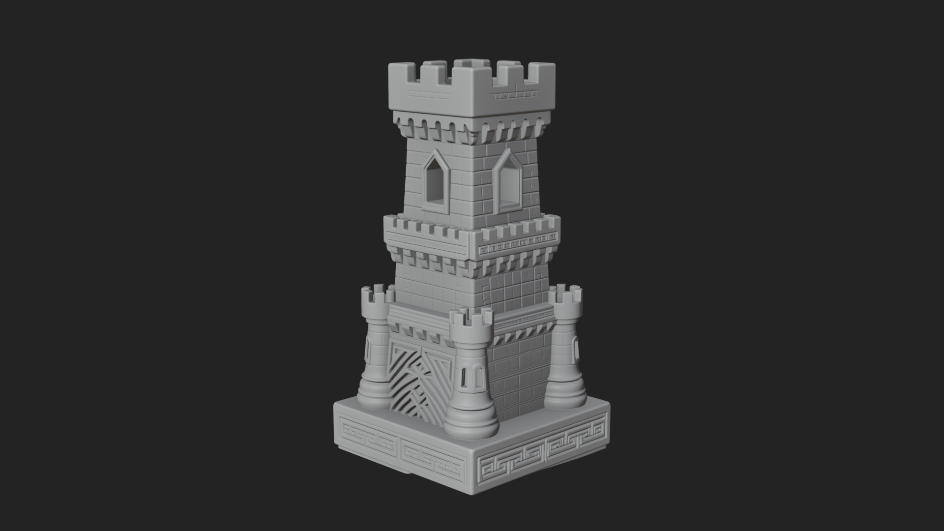 Castle Rook Chess Tower Design 30 3D Print Model 3D Model