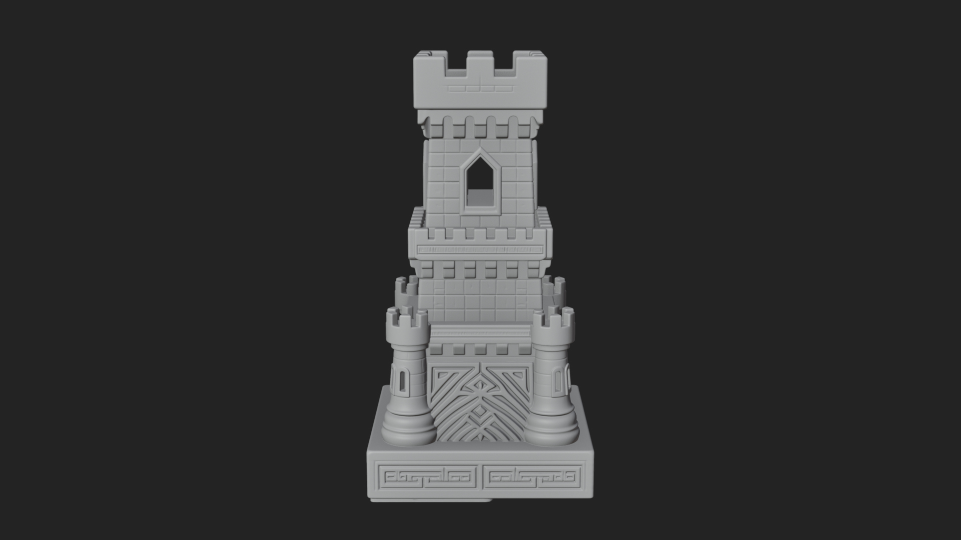 Castle Rook Chess Tower Design 30 3D Print Model 3D Model