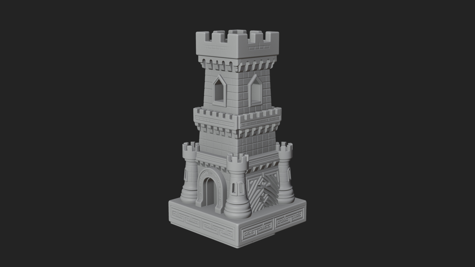 Castle Rook Chess Tower Design 30 3D Print Model 3D Model
