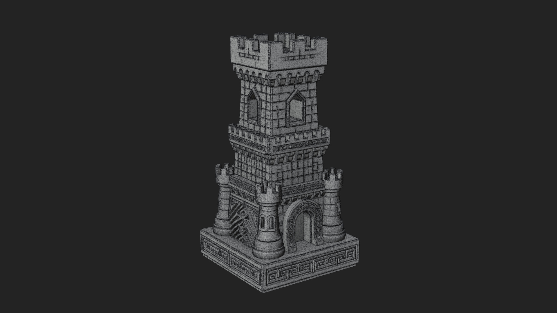 Castle Rook Chess Tower Design 30 3D Print Model 3D Model