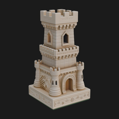 Castle Rook Chess Tower Design 30 3D Print Model
