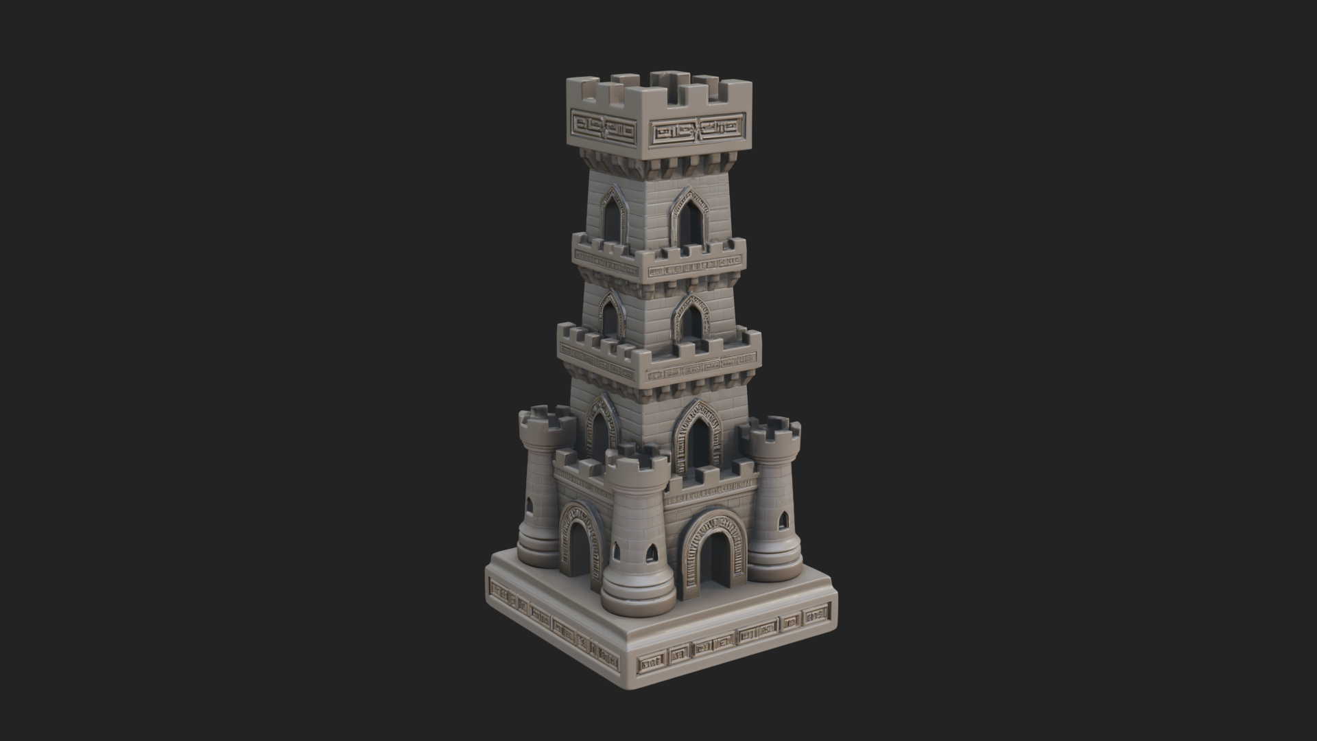 Castle Rook Chess Tower Design 31 3D Print Model 3D Model