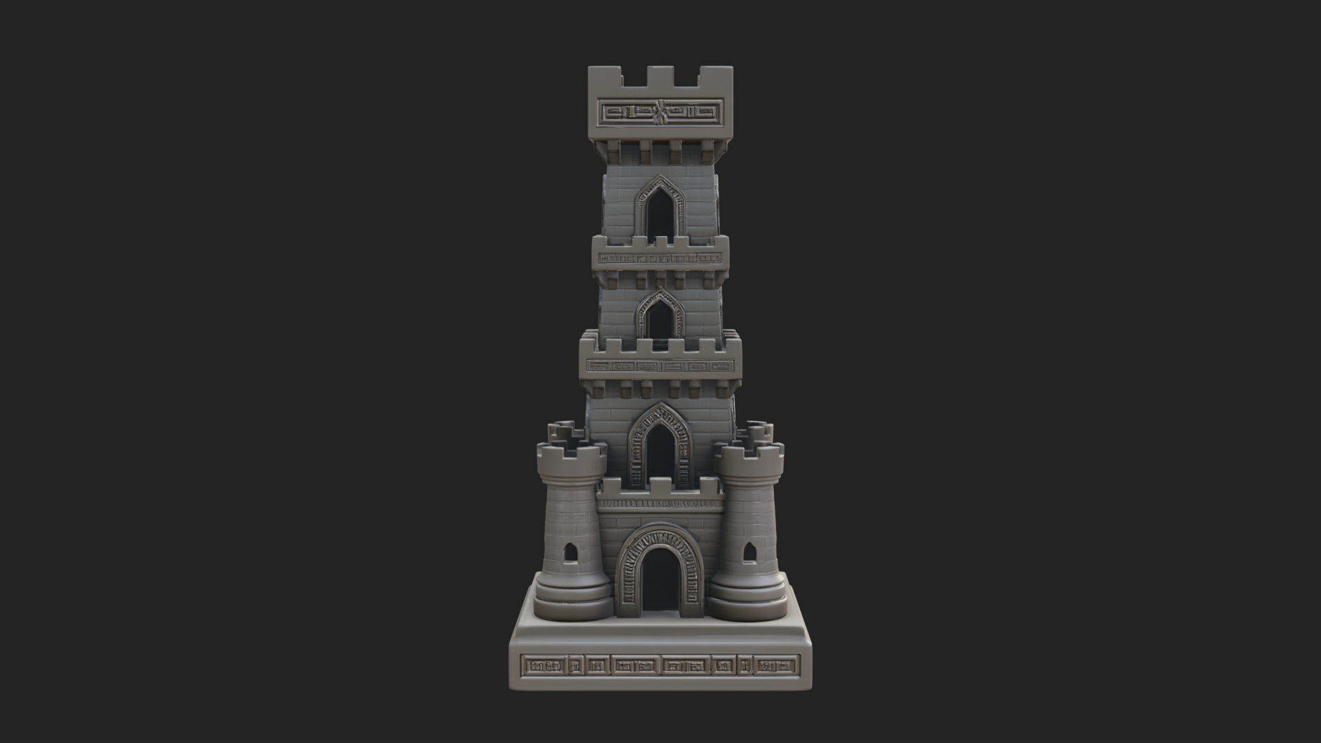 Castle Rook Chess Tower Design 31 3D Print Model 3D Model