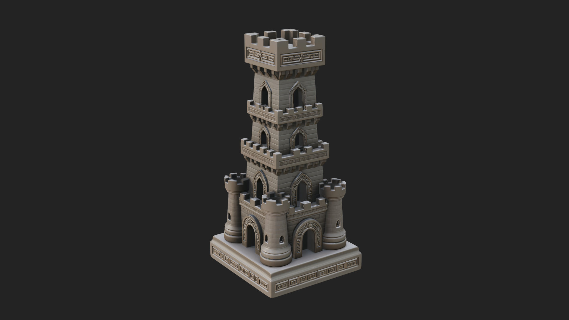 Castle Rook Chess Tower Design 31 3D Print Model 3D Model
