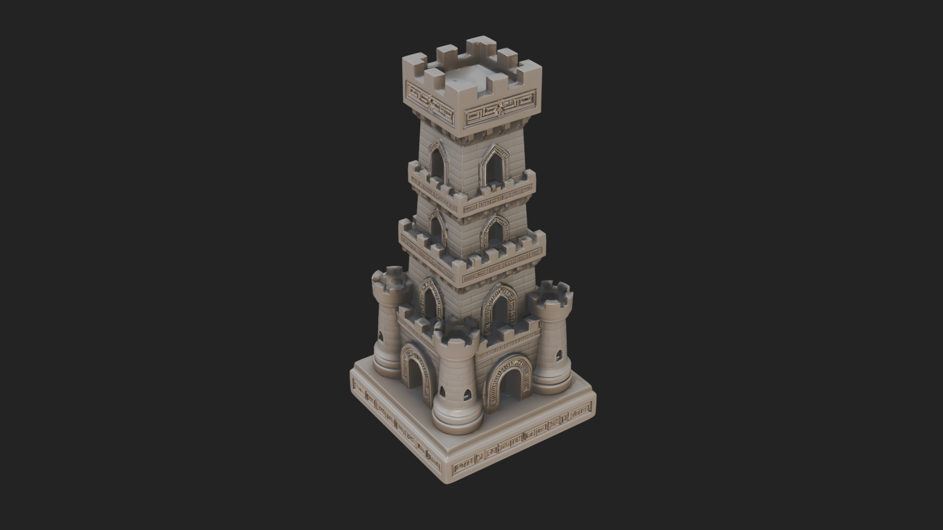 Castle Rook Chess Tower Design 31 3D Print Model 3D Model