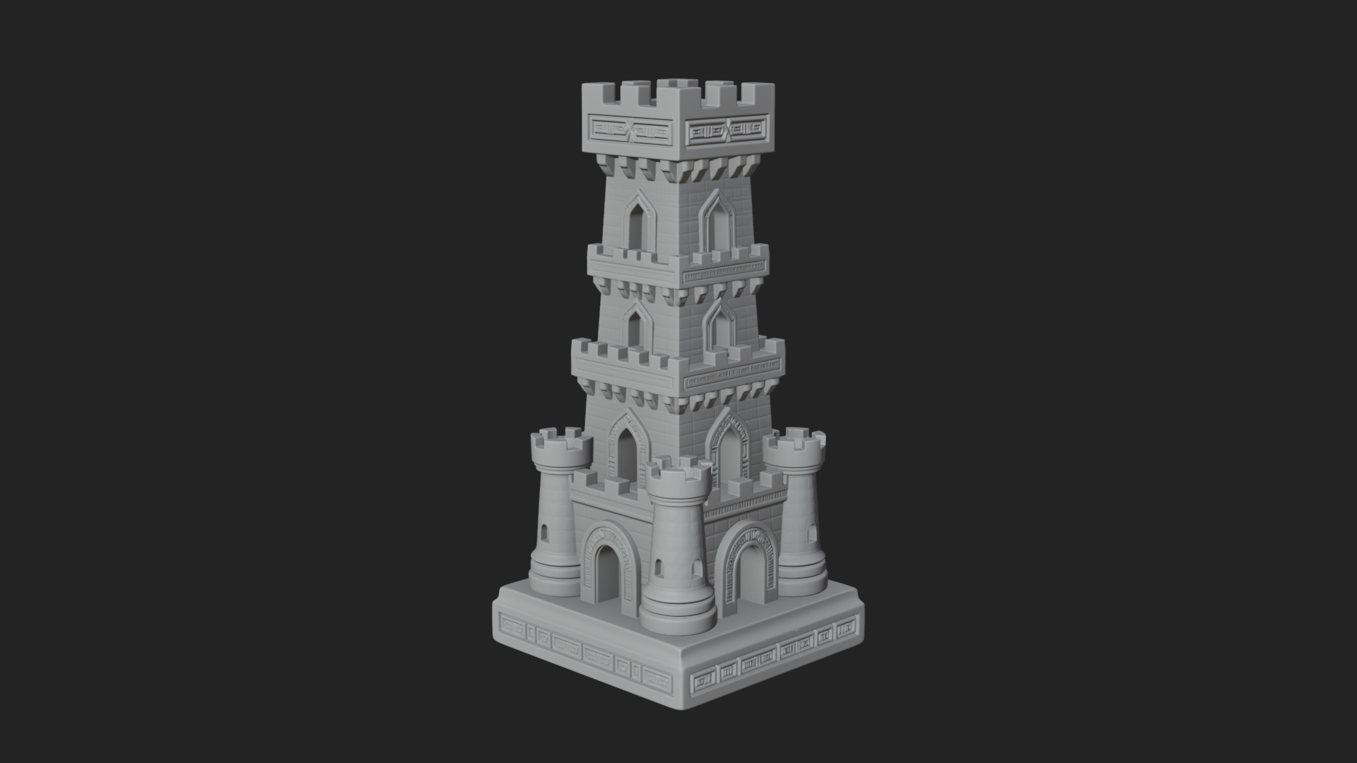 Castle Rook Chess Tower Design 31 3D Print Model 3D Model