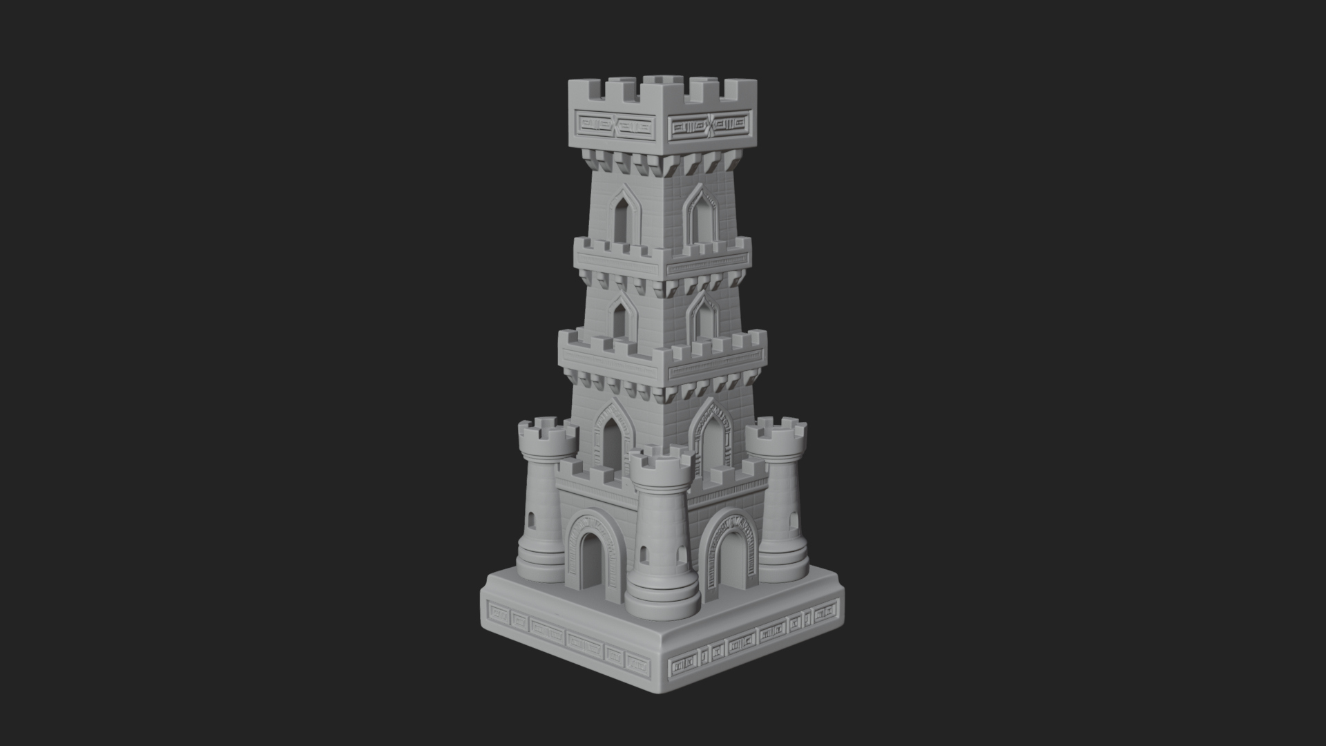 Castle Rook Chess Tower Design 31 3D Print Model 3D Model