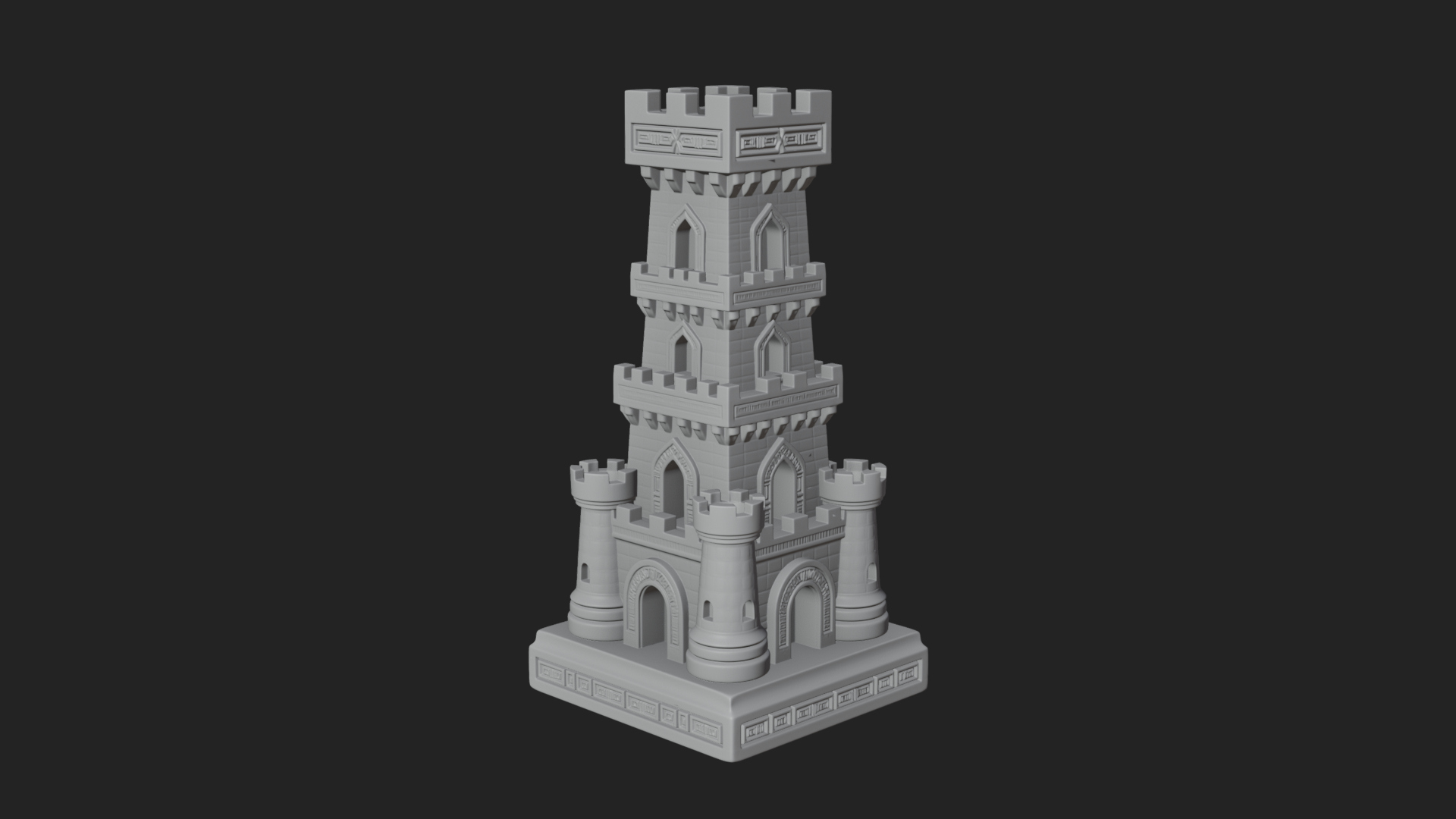 Castle Rook Chess Tower Design 31 3D Print Model 3D Model