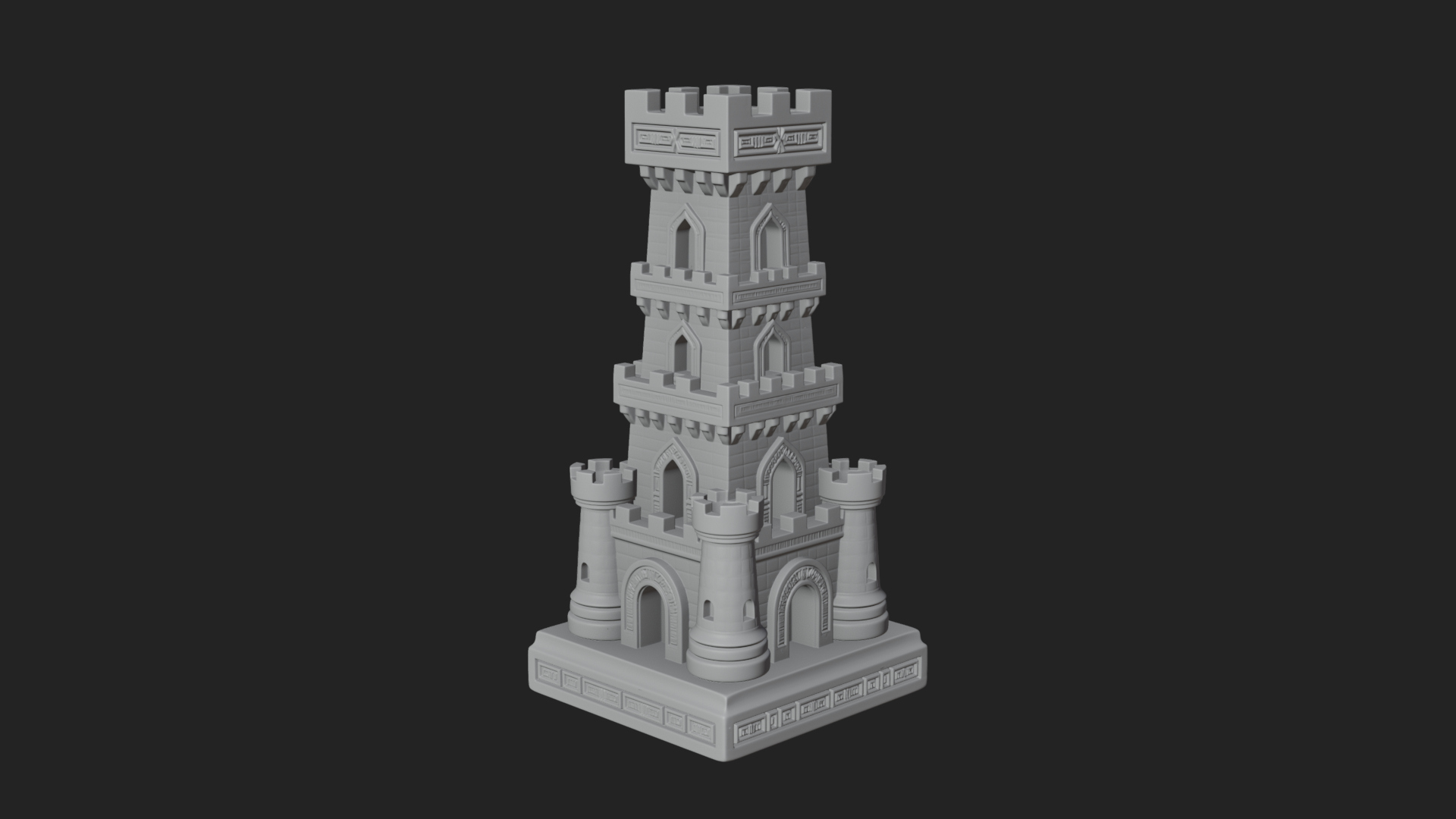 Castle Rook Chess Tower Design 31 3D Print Model 3D Model