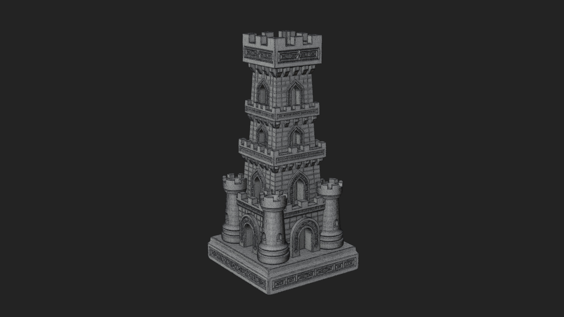 Castle Rook Chess Tower Design 31 3D Print Model 3D Model