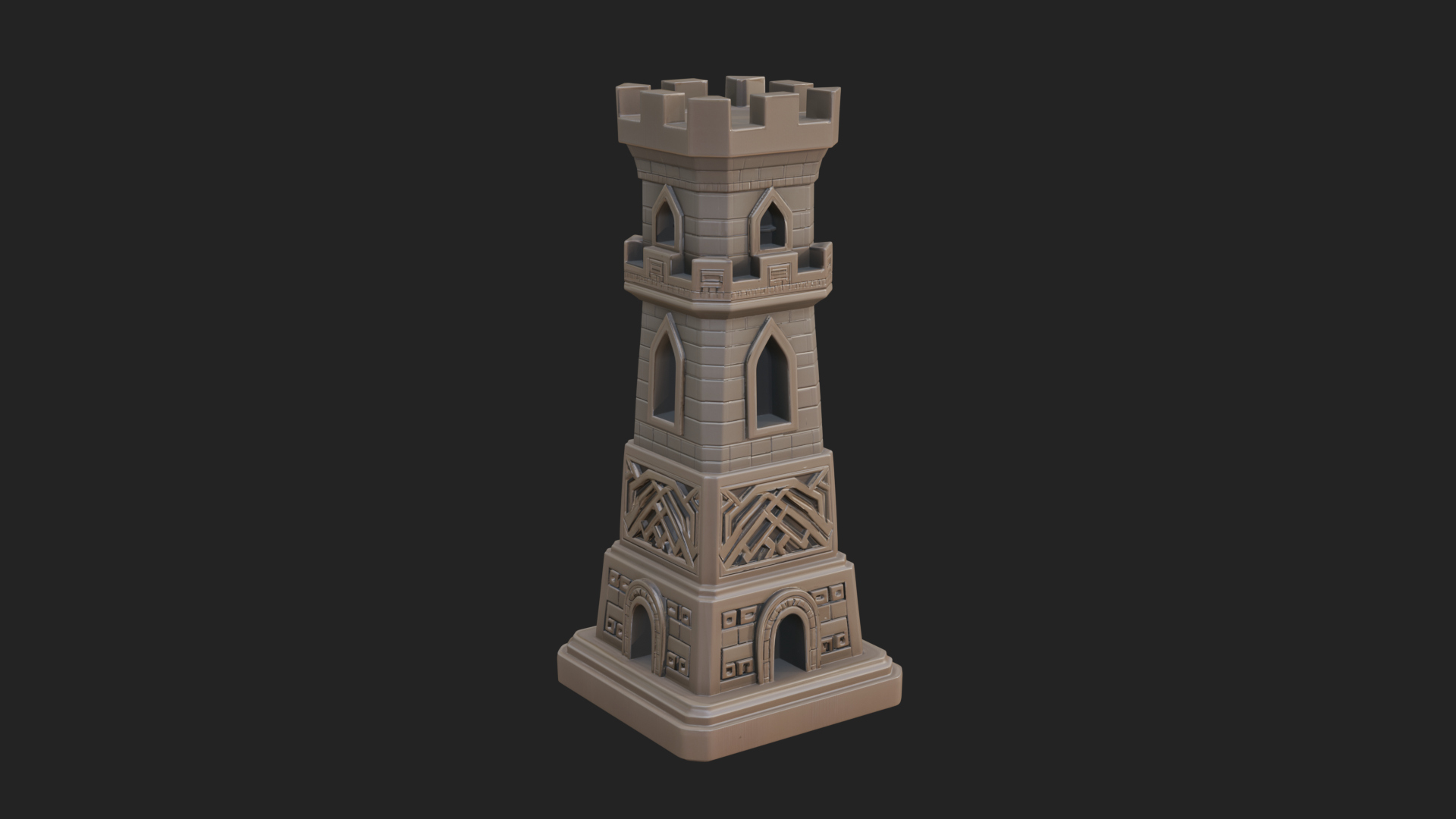 Castle Rook Chess Tower Design 32 3D Print Model 3D Model