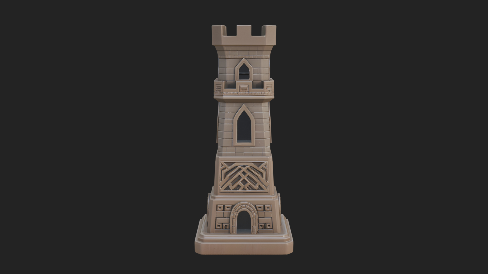 Castle Rook Chess Tower Design 32 3D Print Model 3D Model