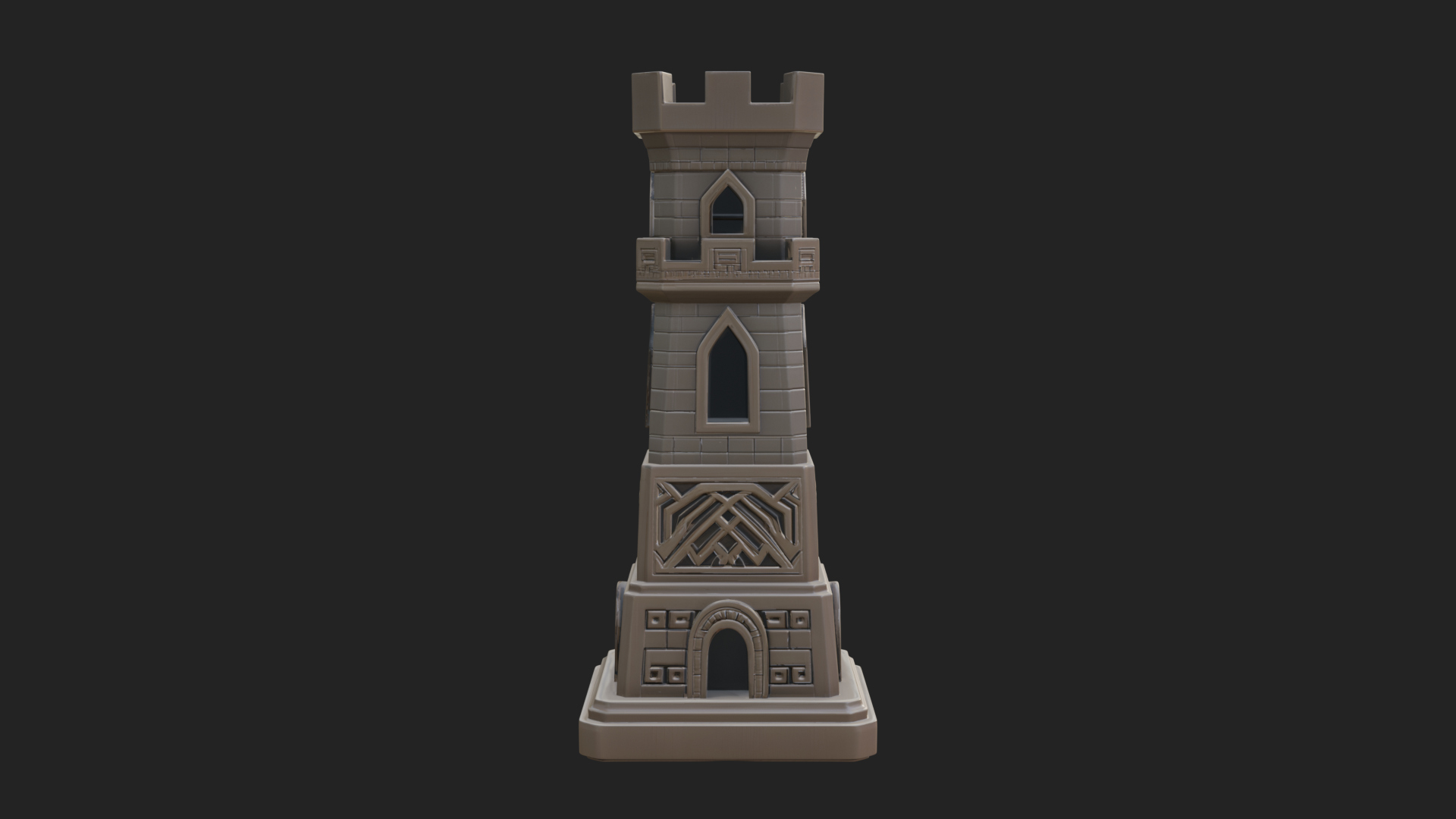 Castle Rook Chess Tower Design 32 3D Print Model 3D Model