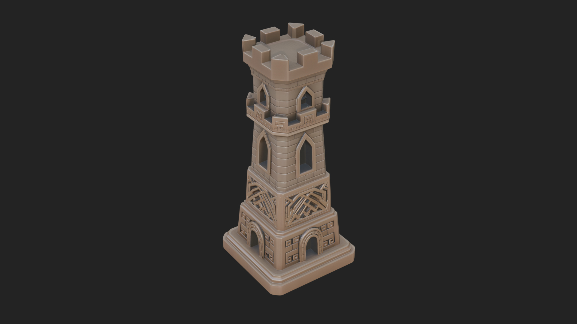 Castle Rook Chess Tower Design 32 3D Print Model 3D Model