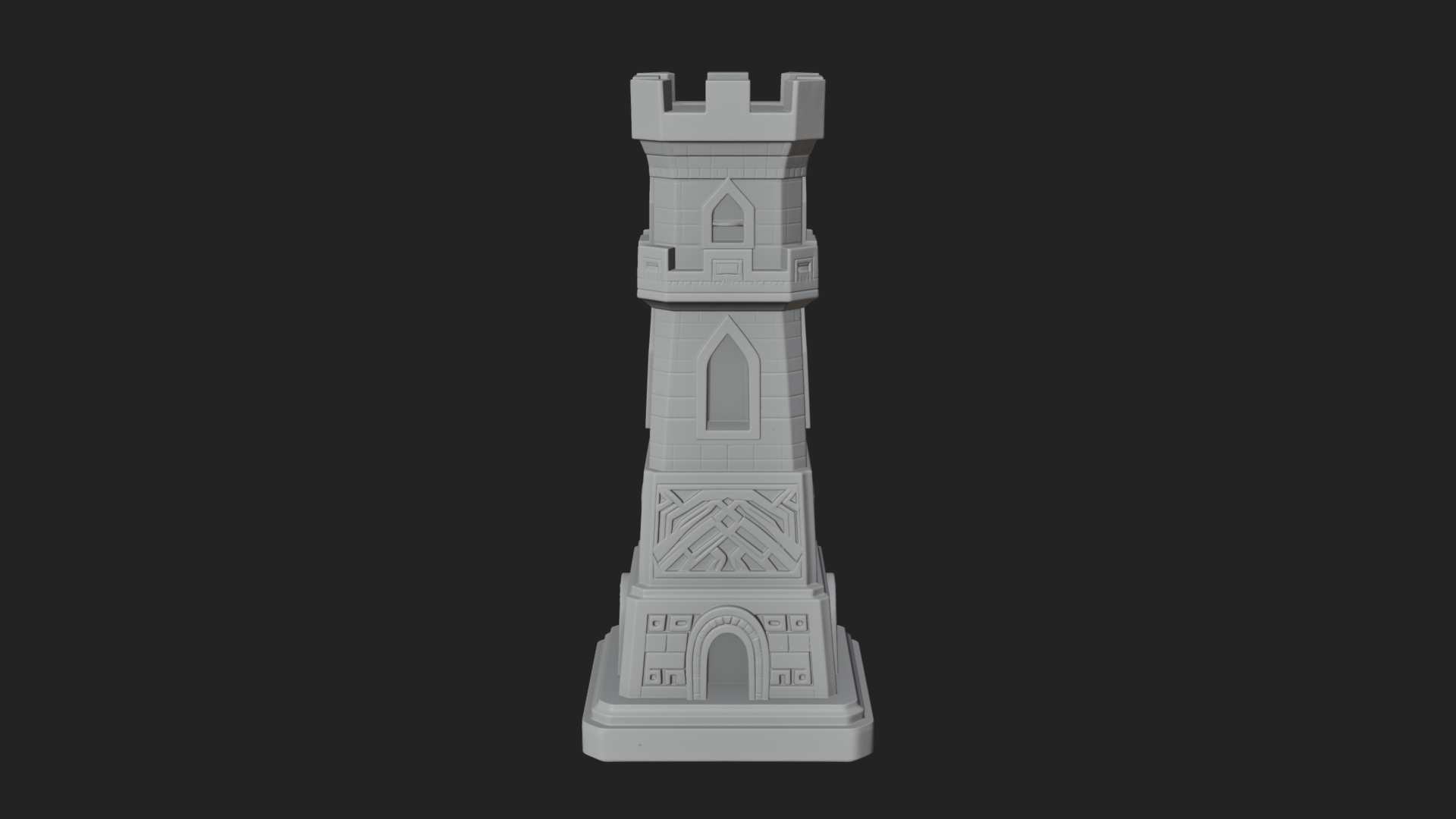 Castle Rook Chess Tower Design 32 3D Print Model 3D Model