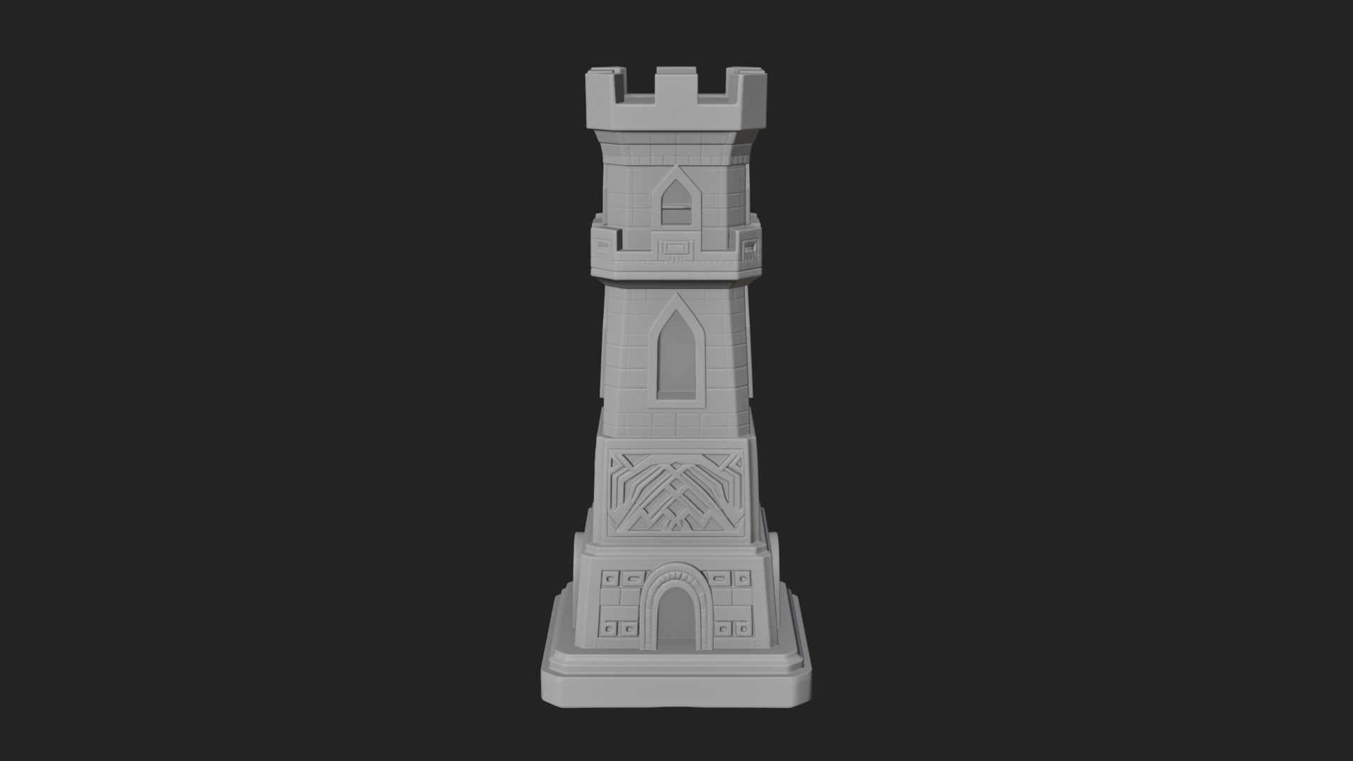 Castle Rook Chess Tower Design 32 3D Print Model 3D Model