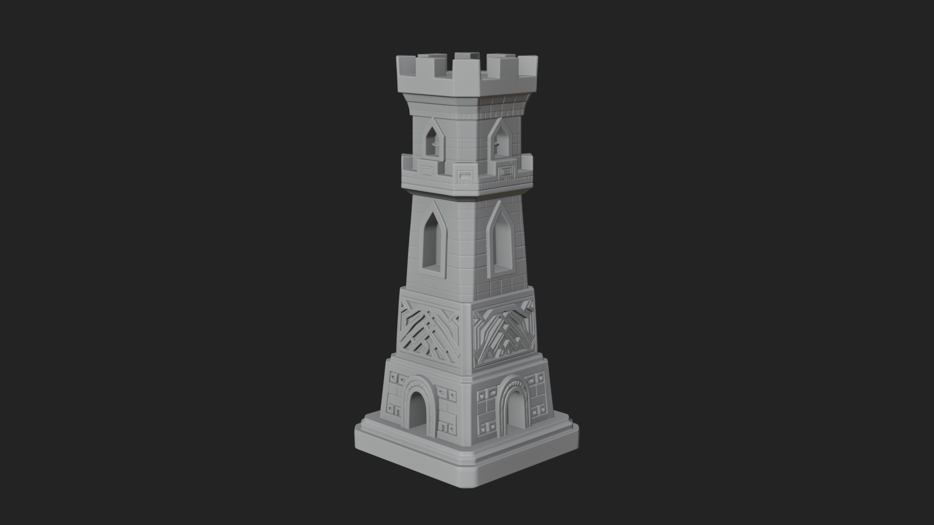 Castle Rook Chess Tower Design 32 3D Print Model 3D Model