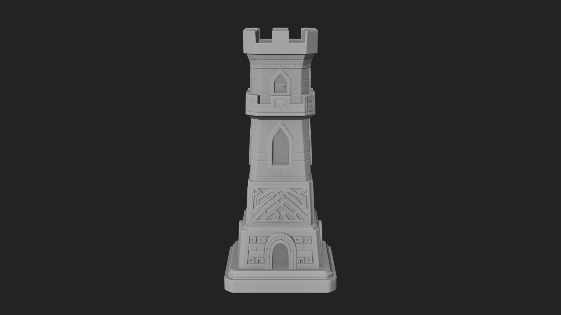 Castle Rook Chess Tower Design 32 3D Print Model 3D Model