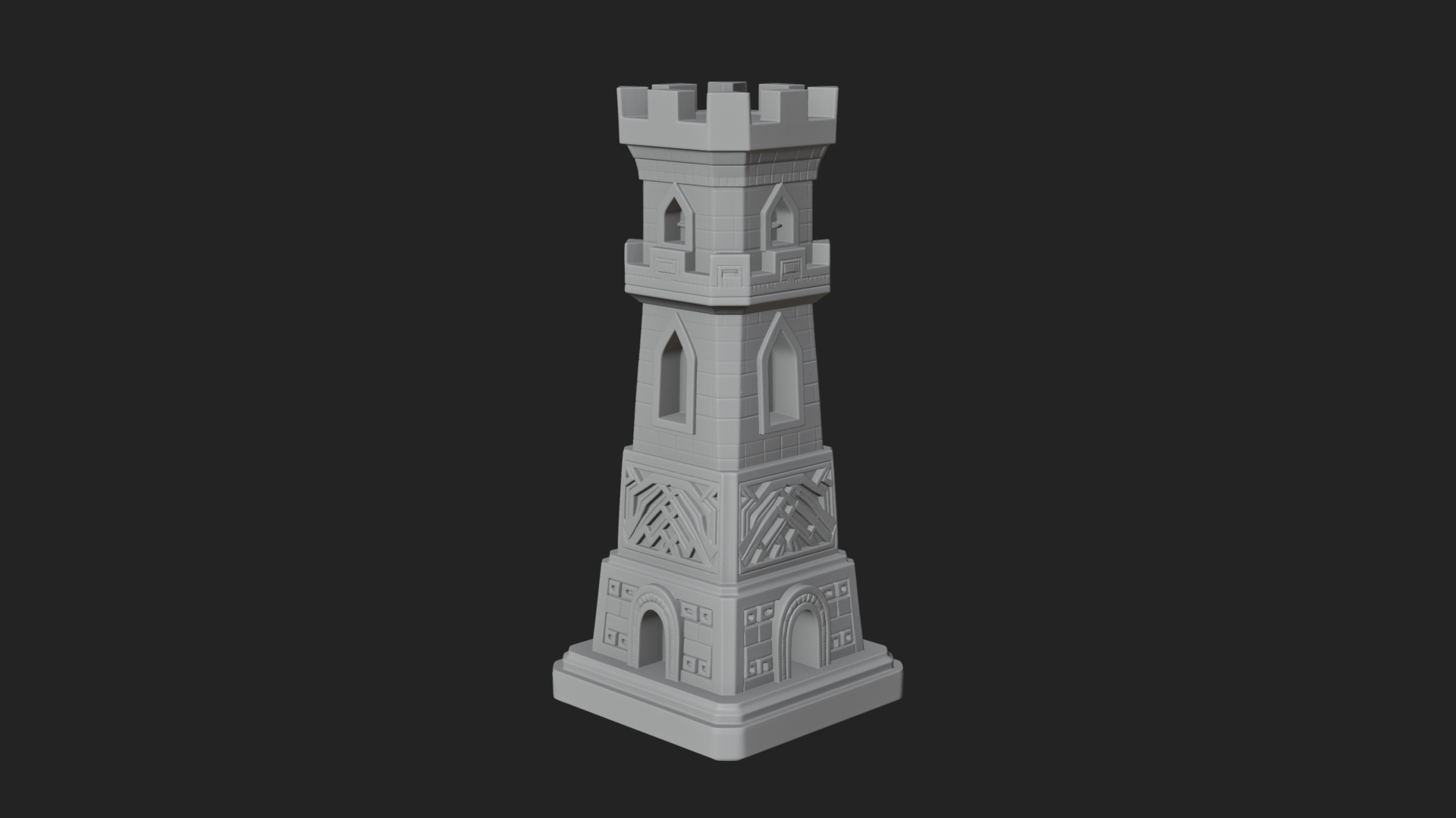 Castle Rook Chess Tower Design 32 3D Print Model 3D Model