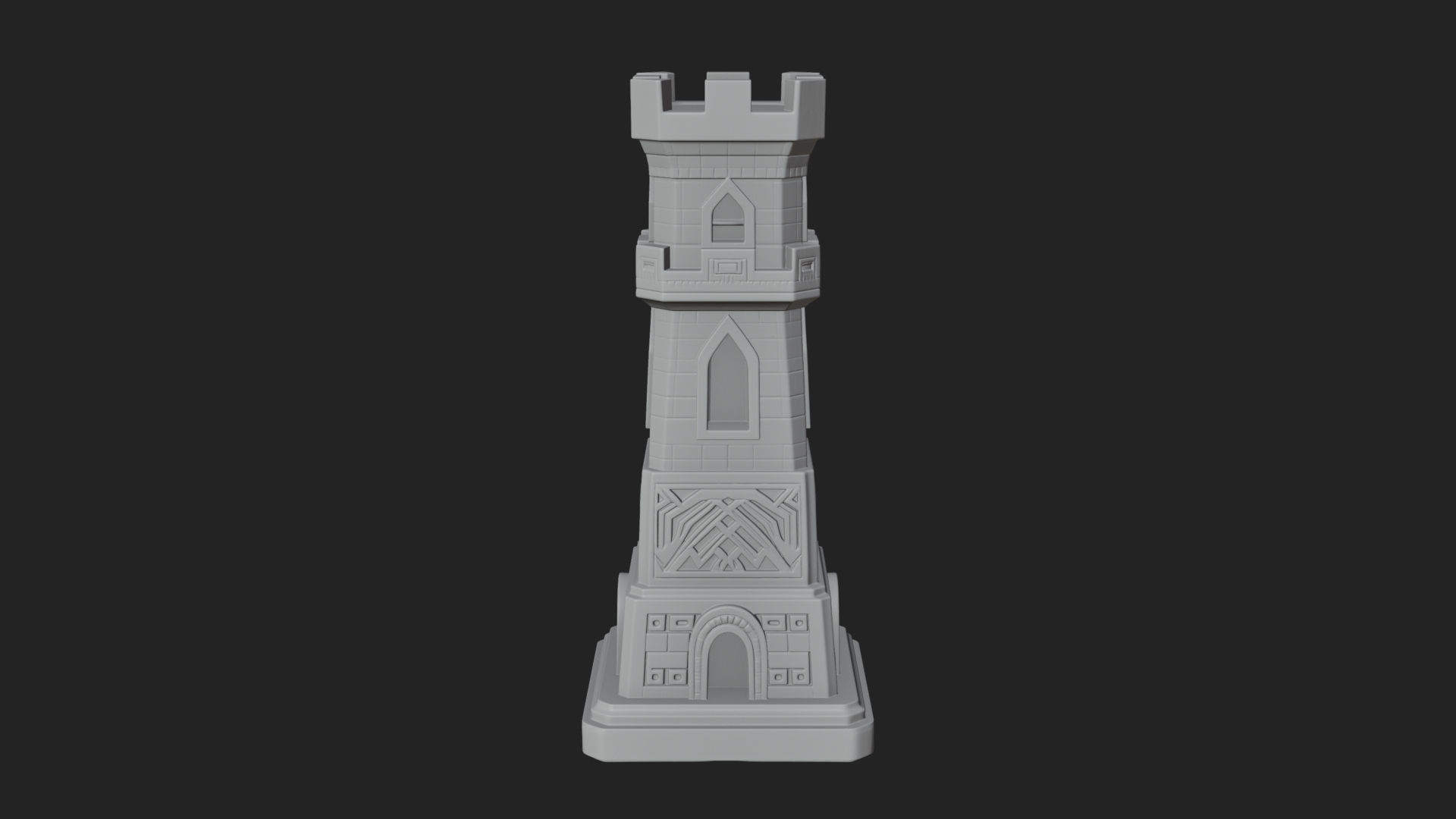 Castle Rook Chess Tower Design 32 3D Print Model 3D Model