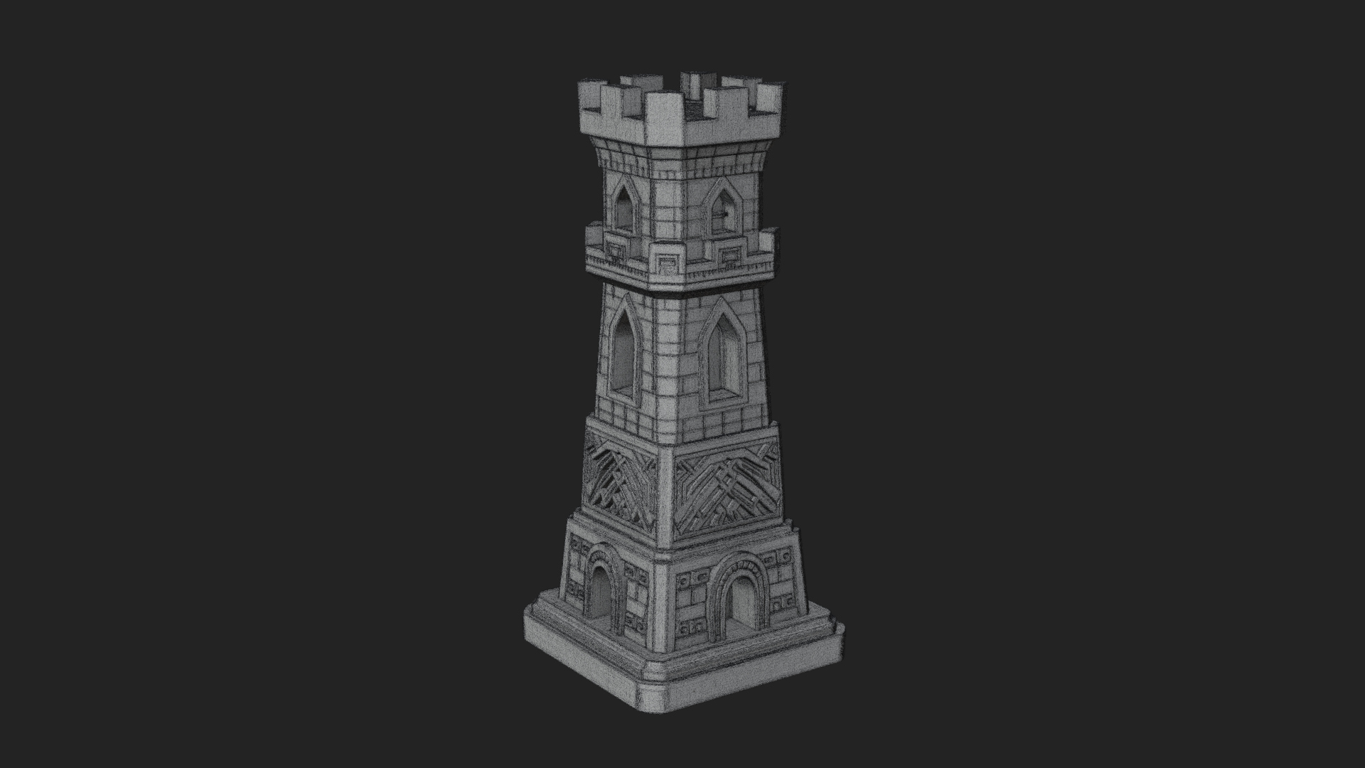 Castle Rook Chess Tower Design 32 3D Print Model 3D Model
