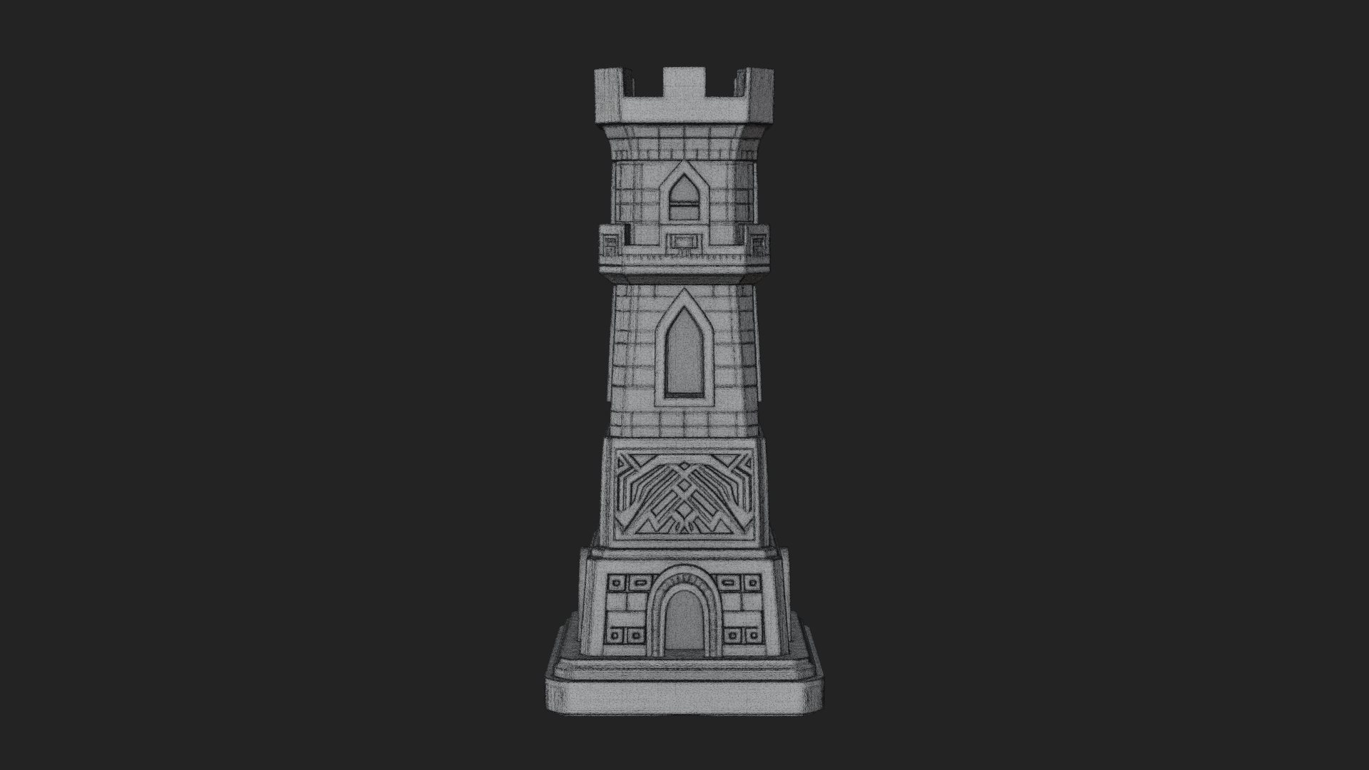 Castle Rook Chess Tower Design 32 3D Print Model 3D Model