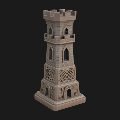 Castle Rook Chess Tower Design 32 3D Print Model