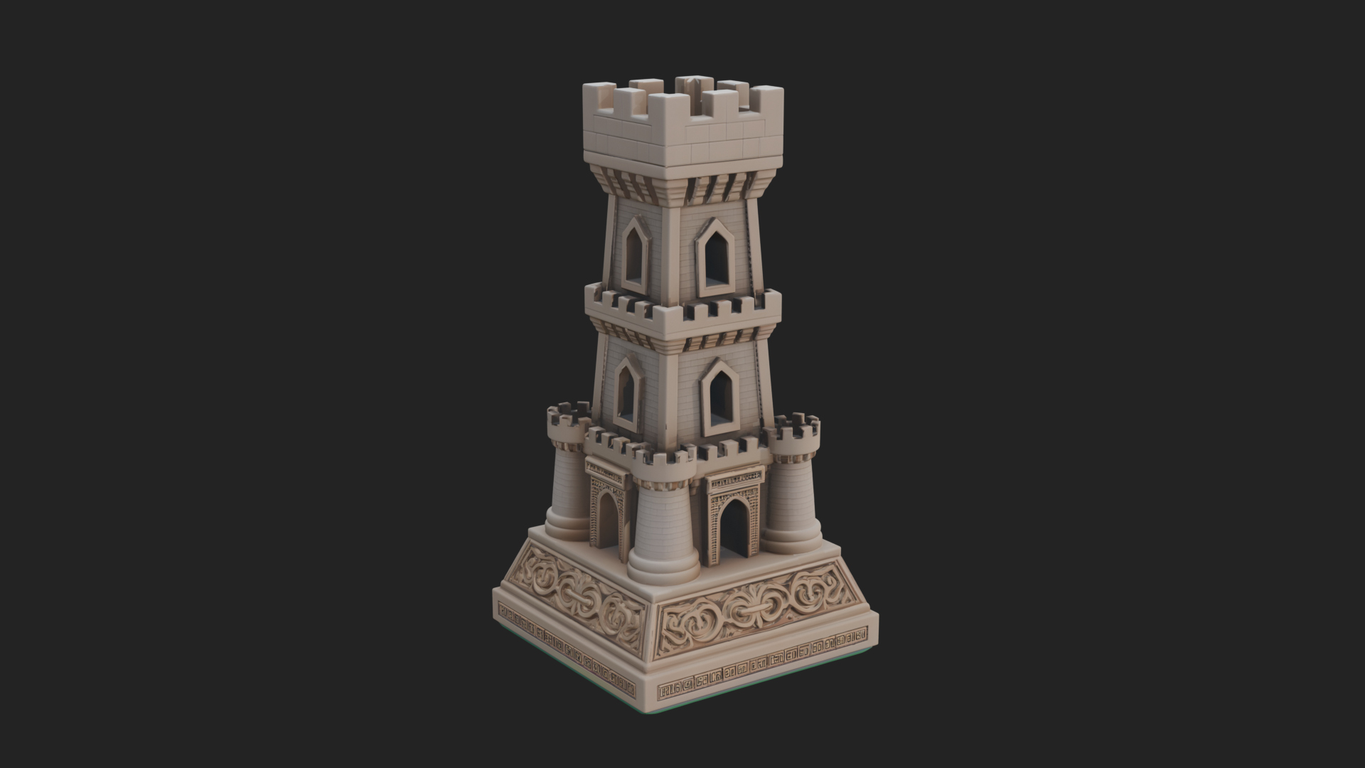 Castle Rook Chess Tower Design 33 3D Print Model 3D Model