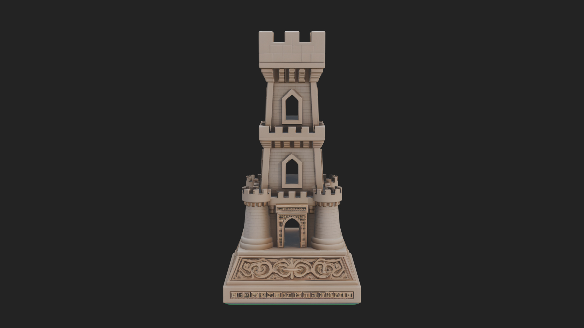 Castle Rook Chess Tower Design 33 3D Print Model 3D Model